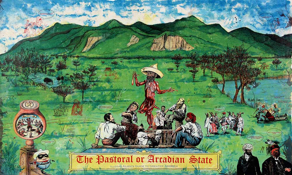 Enrique Chagoya, Pastoral or Arcadian State An Illegal Aliens Guide To A Greater America